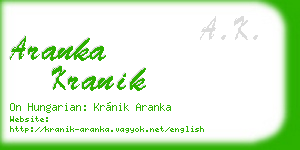 aranka kranik business card
